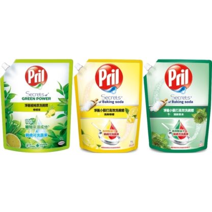 淨麗Pril 小蘇打高效洗碗精 補充包 1L (共三款)