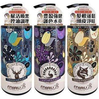 MIAU 神獸系列香氛洗髮精 500g (喚黑控油/護色強韌/蓬鬆淨味)