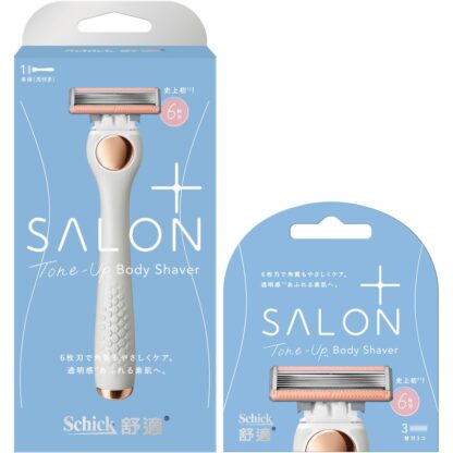 【Schick舒適牌】舒綺 極Salon Plus去角質亮膚仕女除毛刀 敏感肌用(刀把1入+刀片1入)