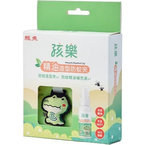 鱷魚孩樂 精油造型防蚊夾 (防蚊造型夾1入+防蚊精油補充液25ml)